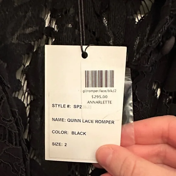 NWT Generation Love Quinn Lace Romper Long Sleeve Black - Picture 5 of 5